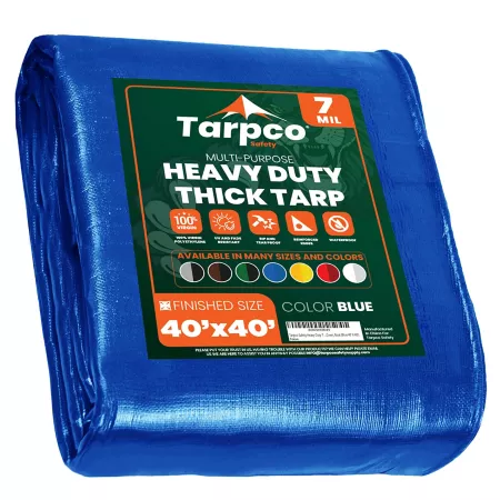 Tarpco Safety 40 ft x 40 ft Tarp 7 mil White Tarps