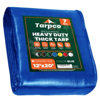 Tarpco Safety 12 ft. x 20 ft. Tarp, 7 Mil, Blue