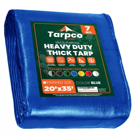 Tarpco Safety 20 ft x 35 ft Tarp 7 mil Blue Tarps