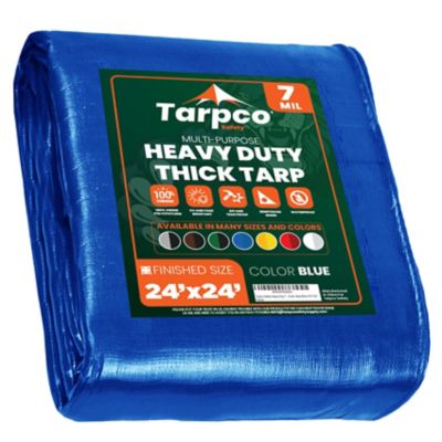 Tarpco Safety Blue 7Mil 24 x 24 Tarp, TS-205-24X24, TS-205-24x24