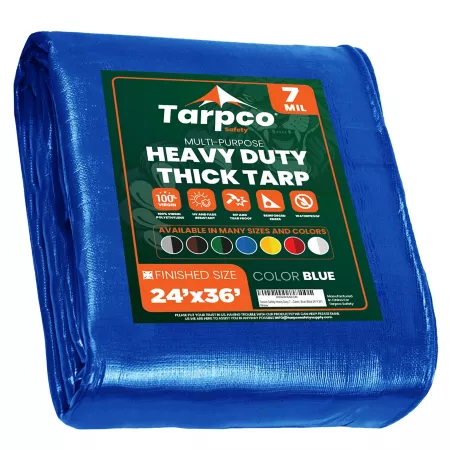 Tarpco Safety 24 ft x 36 ft Tarp 7 mil Blue Tarps