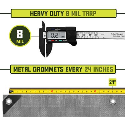 Image showing  Silver/Black 8Mil 10 x 20 Tarp, CT-401-10X20