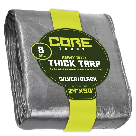 Core Tarps 24 ft x 50 ft Tarp 8 mil Silver/Black Tarps