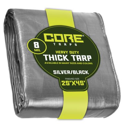 Core Tarps 25 ft. x 45 ft. Tarp, 8 Mil, Silver/Black