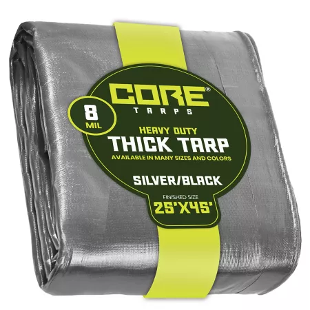 Core Tarps 25 ft x 45 ft Tarp 8 mil Silver/Black Tarps