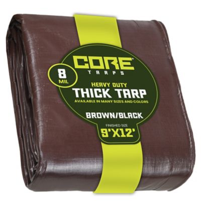 Core Tarps Brown/Black 8Mil 9 x 12 Tarp, CT-402-9X12