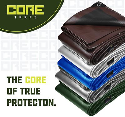 Image showing 6 th Core Tarps 16 ft. x 20 ft. Tarp, 8 mil, Green/Black