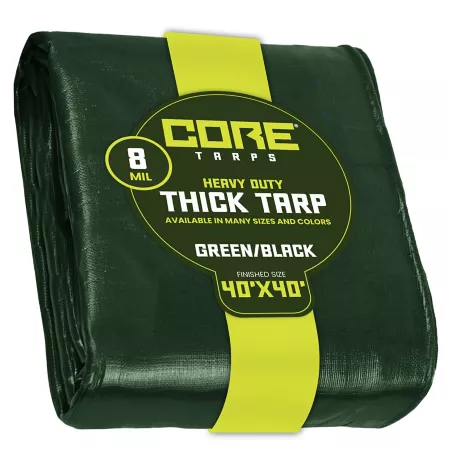 Core Tarps Green/Black 8Mil 40 x 40 Tarpaulin CT-403-40X40 Tarps