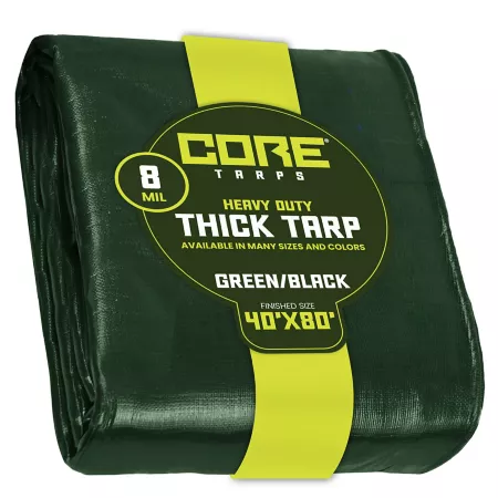 Core Tarps 40 ft x 80 ft Tarp 8 mil Green/Black Tarps