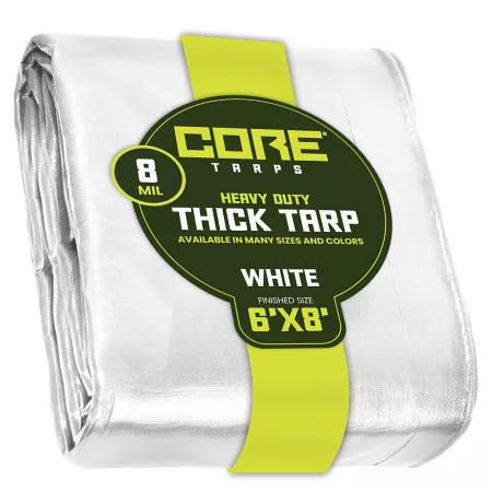 Core Tarps 6 ft x 8 ft Tarp 8 mil White Tarps