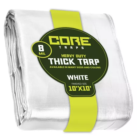 Core Tarps 10 ft x 10 ft Tarp 8 mil White Tarps