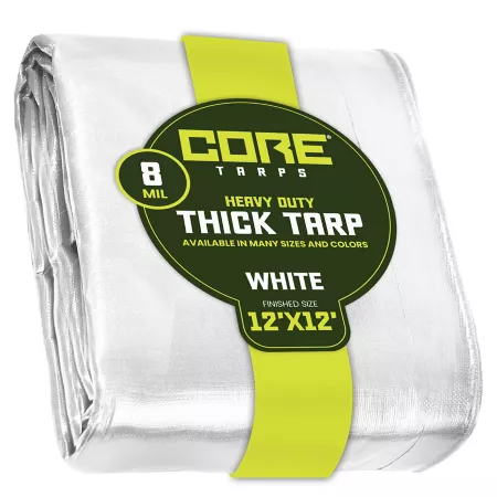 Core Tarps 12 ft x 12 ft Tarp 8 mil White Tarps