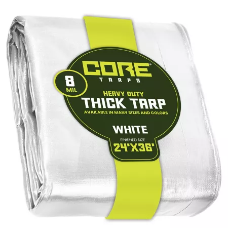 Core Tarps 20 ft x 40 ft Tarp 8 mil White Tarps