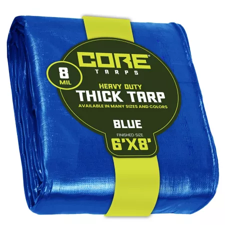 Core Tarps 6 ft x 8 ft Tarp 8 mil Blue Tarps