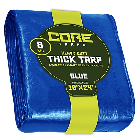 Core Tarps Blue 8Mil 18 x 24 Tarp, CT-405-18X24