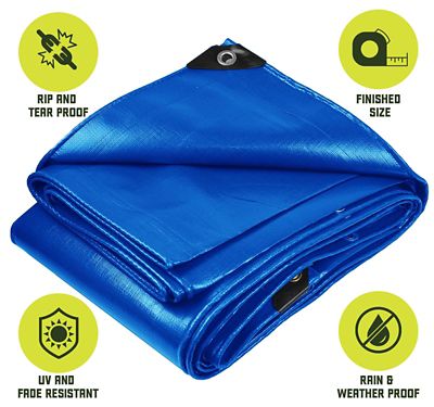 Image showing  24 ft. x 50 ft. Tarp, 8 mil, Blue