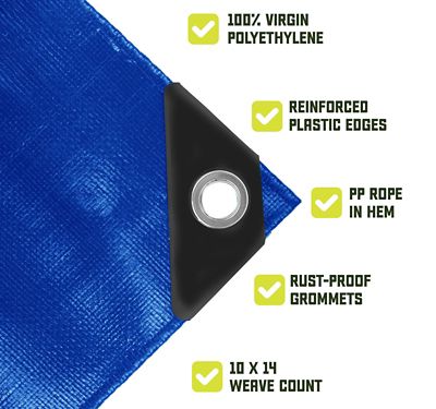 Image showing  24 ft. x 50 ft. Tarp, 8 mil, Blue