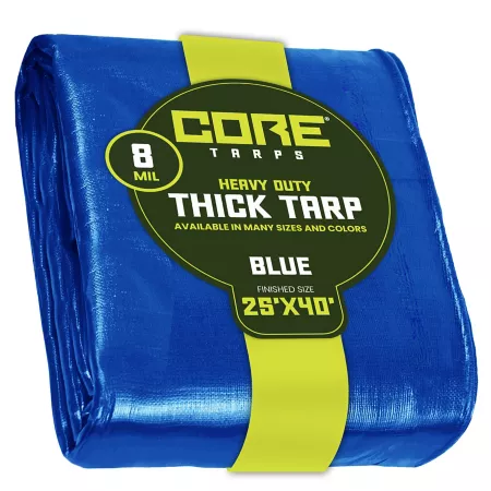 Core Tarps 25 ft x 40 ft Tarp 8 mil Blue Tarps