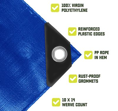 Image showing  40 ft. x 40 ft. Tarp, 8 Mil, Blue