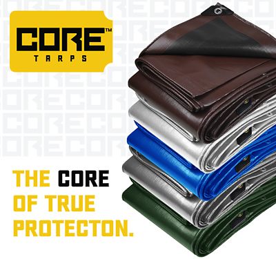 Image showing 6 th Core Tarps 8 ft. x 10 ft. Tarp, 10 Mil, Silver/Black