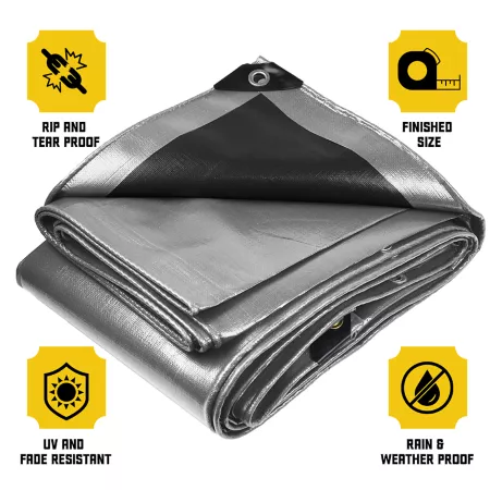 Core Tarps Silver/Black 10Mil 30 x 70 Tarpaulin CT-601-30X70 Tarps