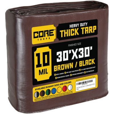 Core Tarps Brown/Black 10Mil 30 x 30 Tarp, CT-602-30X30