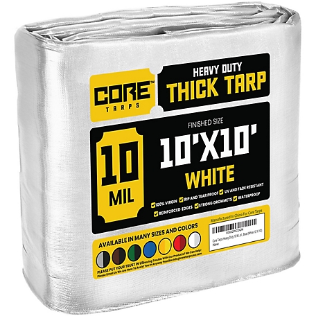 Core Tarps 10 ft. x 10 ft. Tarp, 10 Mil, White