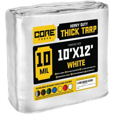 Core Tarps White 10Mil 10 x 12 Tarp, CT-604-10X12