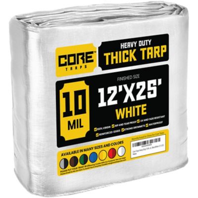 Core Tarps 12 ft. x 25 ft. Tarp, 10 Mil, White