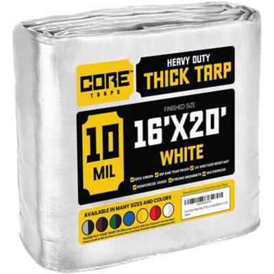 Core Tarps 16 ft. x 20 ft. Tarp, 10 Mil, White