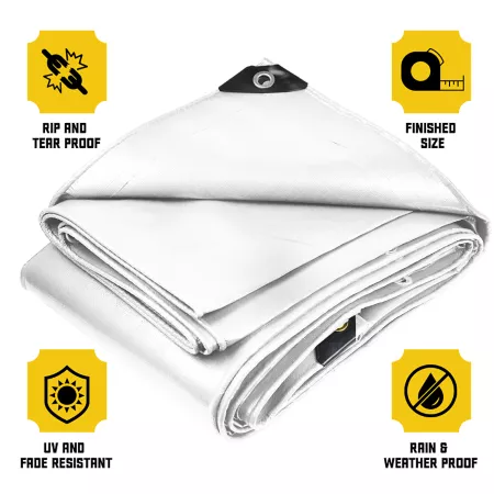 Core Tarps 24 ft x 64 ft Tarp 10 mil White Tarps