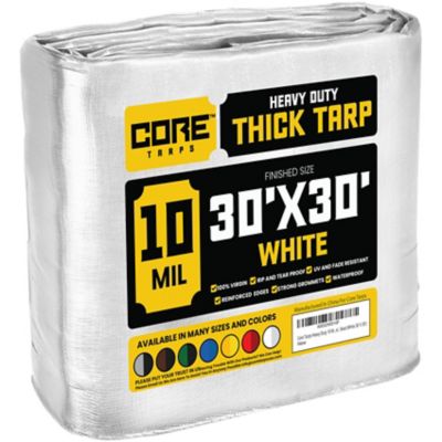 Core Tarps 30 ft. x 30 ft. Tarp, 10 Mil, White