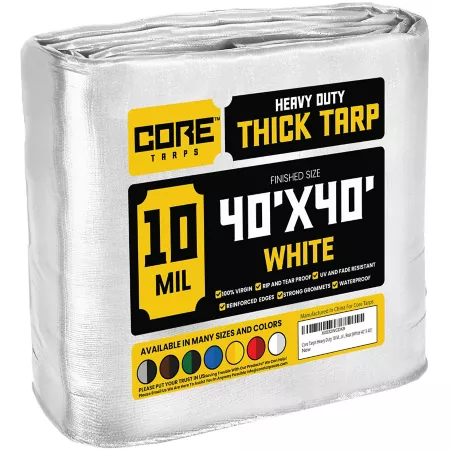 Core Tarps 40 ft x 40 ft Tarp 10 mil White Tarps