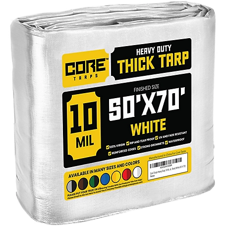 Core Tarps 50 ft. x 70 ft. Tarp, 10 Mil, White