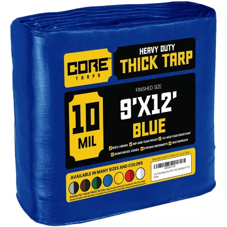 Core Tarps 9 ft x 12 ft Tarp 10 mil Blue Tarps