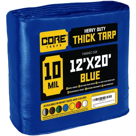 Core Tarps 12 ft x 20 ft Tarp 10 mil Blue Tarps