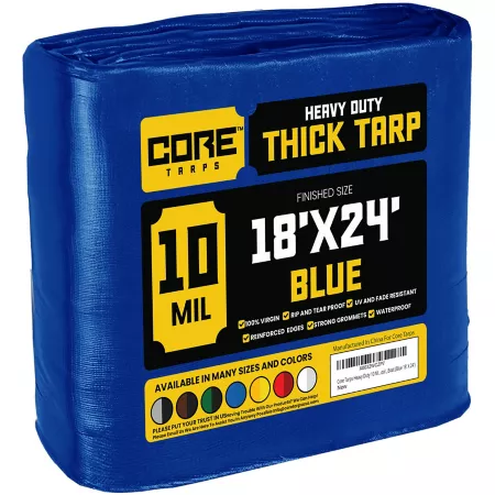 Core Tarps Blue 10Mil 18 x 24 Tarpaulin CT-605-18X24 Tarps