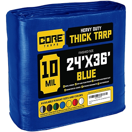 Core Tarps 24 ft. x 36 ft. Tarp, 10 Mil, Blue