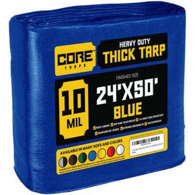 Core Tarps 24 ft. x 50 ft. Tarp, 10 Mil, Blue