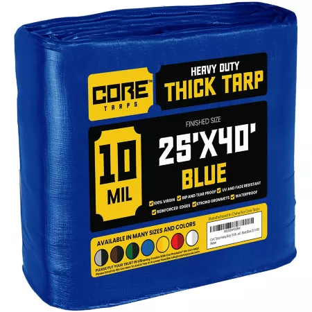 Core Tarps 25 ft x 40 ft Tarp 10 mil Blue Tarps