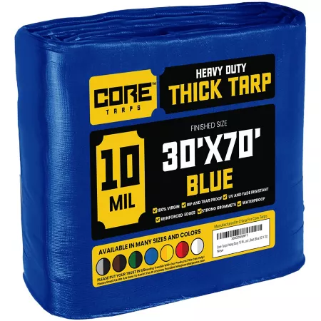 Core Tarps 30 ft x 70 ft Tarp 10 mil Blue Tarps