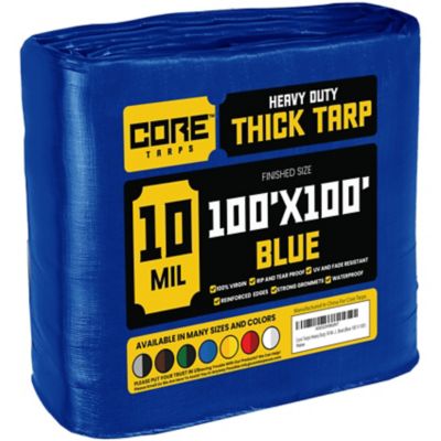 Core Tarps Blue 10Mil 100 x 100 Tarp, CT-605-100X100, CT-605-100x100