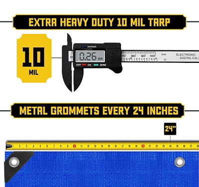 Image showing  Blue 10Mil 100 x 100 Tarp, CT-605-100X100, CT-605-100x100