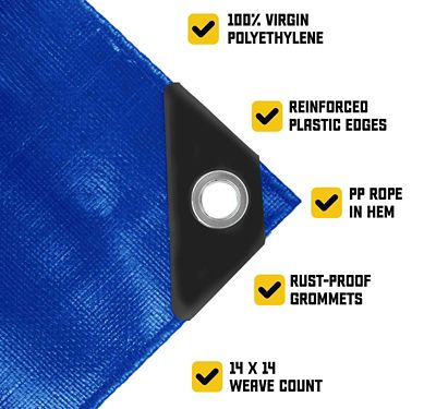 Image showing  Blue 10Mil 100 x 100 Tarp, CT-605-100X100, CT-605-100x100