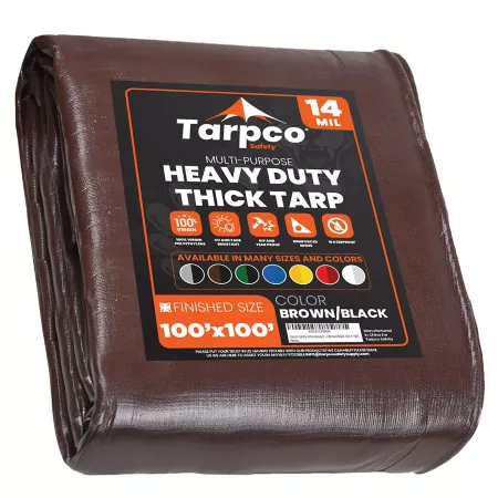 Tarpco Safety 100 ft x 100 ft Tarp 14 mil Brown/Black Tarps