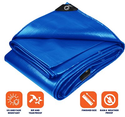Image showing  Blue 14Mil 10 x 20 Tarp, TS-105-10X20