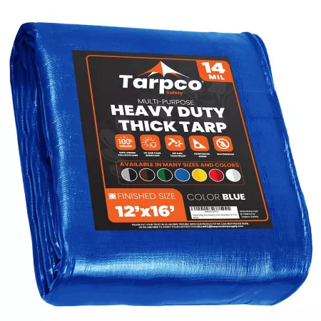 Tarpco Safety Blue 14Mil 12 x 16 Tarp TS-105-12X16 Tarps