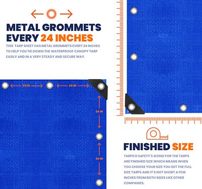 Image showing 5 th Tarpco Safety 20 ft. x 20 ft. Tarp, 14 Mil, Blue