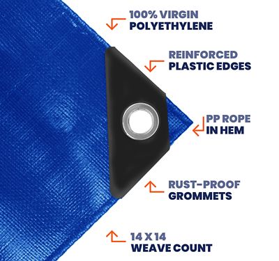 Image showing  Blue 14Mil 20 x 35 Tarp, TS-105-20X35