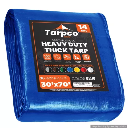 Tarpco Safety Blue 14Mil 30 x 70 Tarp TS-105-30X70 Tarps